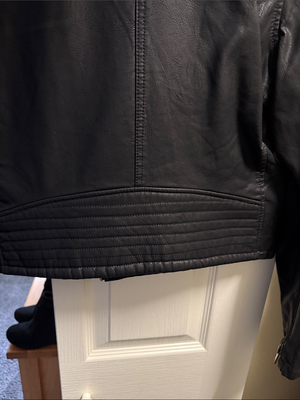 Blank NYC Black Faux Leather Moto Jacket with Zip Details - Picture 4 of 8